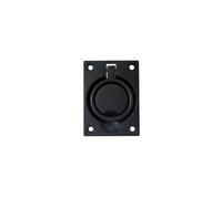QCAA Solid Brass Large Heavy Rectangular Recessed Flush Ring Pull, 3-5/16"x 2-7/16", Matte Black, Made in Taiwan, 1 Pack