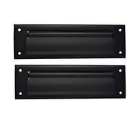 QCAA Solid Brass Mail Slot, with Solid Brass Interior Back Plate, 10" x 3", Matte Black, 1 Pack, Made in Taiwan