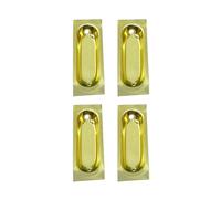 QCAA Solid Brass Rectangular Flush Pull, 3" 1x1/8 x 3/8", Polish Brass, 4 Pack, Made in Taiwan