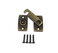 QCAA Solid Brass Shutter Bar/Door Latch, 7/8" x 2-3/32", Antique Brass, 1 Pack, Made in Taiwan