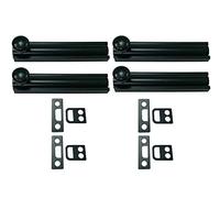 QCAA Solid Brass Surface Bolt, 2", Matte Black, 4 Pack, Made in Taiwan