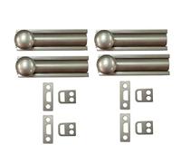 QCAA Solid Brass Surface Bolt, 3", Satin Nickel, 16 Pack, Made in Taiwan