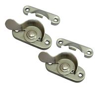 QCAA Steel Window Sash Lock, CTC 2", Satin Nickel, 2 Pack, Made in Taiwan