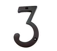 QCAA Traditional Heavy Forged Brass House Number, 6", 3, US10B Oil Rubbed Bronze, 1 Pack, Made in Taiwan