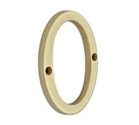 QCAA Traditional Heavy Forged Brass House Number, 6", Polished Brass Lacquered, 0, 1 Pack, Made in Taiwan