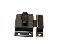 QCAA Traditional Large Oval Turn Cabinet Latch, Solid Brass, 2", for Cupboard & Other Furniture, Venetian Classical ORB (Oil-Rubbed Bronze), 1 Pack, Made in Taiwan