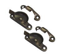 QCAA Zinc Die Cast Window Sash Lock, (2pack, Antique Brass Brushed)