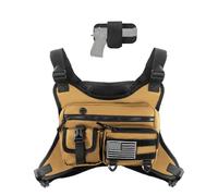 QCBF Outdoor Sports Chest Bag for Men, Running Vest Tactical Pack, Water Resistant Lightweight Front Run, with Extra Storage, Chest Vest Holster Fits Most Pistols, Fit Hiking (Brown), Brown