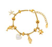 [Qcbuegof] 16cm+4cm Extender Chain Women Accessories Sun Moon Inspirational Fashion Detail Diamond Stainless Steel Sun Moon, 金, As described, No Gemstone