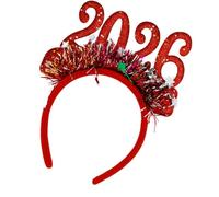 [Qcbuegof] 2026 New Year Celebration Festival Hair Band Glitter Number Hair Hoop for Festival and Holiday Party Adjustable Headband for All Ages