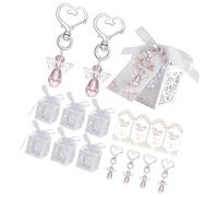 Qcbuegof 24 Pieces Keychain Kits Wedding Communions Confirmation Heart Shape Butterfly Key Holder For Creative Project Key Holder
