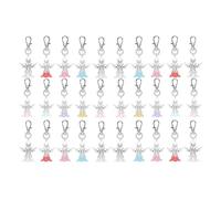 Qcbuegof 30pcs Blessing Keychain Key Holder Beads Wings Pendant Keyring for Guests Baby Showers Wedding Party Promotional Gift Random Colour Keychain