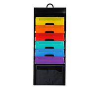 Qcbuegof 6 Over Door File Hanging Storage Organizer Wall Mount Document Pocket Chart Foldable For Office Classroom Home Wall Mount/Over Storage