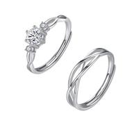 [Qcbuegof] Adjustable Tangle Rings for Women Solid Brass Eternity Wedding Promise Engagement Jewelry Statement Piece Romance Gift Ring