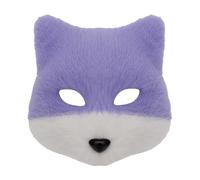 Qcbuegof Animal Foxes Wolf Plush Cats Half Face Eyemask Cosplay Halloween Costume Props For Masquerades Carnivals Faux Furs Wolf Cats Foxes