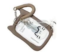 Qcbuegof Cat Ear Card Case Beautiful Bus Card Protector Covers Key Ring Pendant Beautiful Photo Card Holder Blankets Cats Ear Bus Noise Clear Photo, brown
