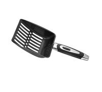 Qcbuegof Cat Grief Shovel Metal Scoop Comfort Handle for Simple Shovel Seven Slot for Most Types of Waste PET Supplies Cats Rubbish Scoops Metal Scooper Metal