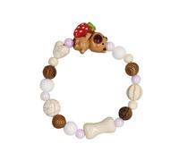 Qcbuegof Ceramic Bear Bracelet Modern Youth Jewellery Perfect Matching Gift for Valentine's Day Anniversaries Skin-friendly Accessory Skin-friendly Ceramic Bracelet, one size, As described