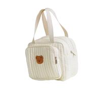 Qcbuegof Changing Bag Crossbody Bag Travel Handbag Large Capacity Mother Bag Embroidered Quilted Fronds Shoulder Bags Children's Bag Lightweight, Single bear pattern, Small