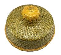 Qcbuegof Chinese Retro Bamboo Handmade Weaving Straw Bucket Dance Props Cone Fishing Sun Shield Old Chinese Costume Boy