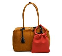 Qcbuegof Classic Faux Sutedes Leather Shoulder Bag with Purse Enough Space Zip Handbag for Office Pendants and Short Breaks Fashionable PU Leather Handbag, brown, Eine Größe