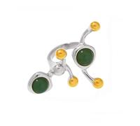 [Qcbuegof] Contemporary C Shape Natural Crystal Ring Stainless Metal Band Multi Color Options Comfortable 3.5cm Length C Shape Natural Crystal Jewelry