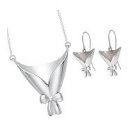 Qcbuegof Customizable Flower Necklace with Small Vase Pendant for Weddings Parties and Special Occasions Floral Pendant