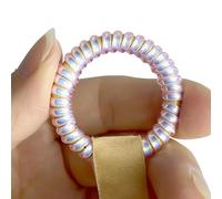 [Qcbuegof] Elastic Silicone Keychain Fastener 6pcs Soft Doll Rope Multicolor Plush Protector Easy Clip Silicone Charm Coil, Oh!, One size