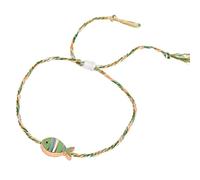 [Qcbuegof] Elegant Adjustable Braided Cord with Metallic Fish Charm and Smooth Oil Finish for Daily Wear Oil Treated Alloy Pendants, フリーサイズ