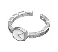 [Qcbuegof] Elegant Simple Geometric Pattern Adjustable Open Women Fashion Accessories Lightweight Comfortable Wearing Jewelry Unique Design Ring