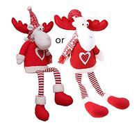 Qcbuegof Exquisite Christmas Dolls Retractable Snowman Moose Santa Toys Tree Ornament For Home Holiday Decoration Decorations Outside