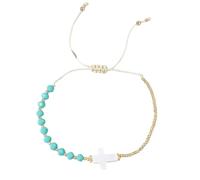 [Qcbuegof] Fashion Beaded Cross Charm Accent Multicolor Crystal Bangle Handcrafted Design Artistic Cross Beads Wrist Accessories, フリーサイズ