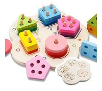 Qcbuegof Fraction Blocks Set For Kid Early Learning Fraction Calculation Learning Blocks Sorting Toy Hands-On Calculation Toy Fraction Blocks For Kids For Math Wood Counting Blocks For Math