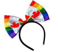 Qcbuegof Gathering Party Headwear Canada Flags Bowknot Headband National Day Hairhoop Music Festival Patriotic Hair Hoop All Ages Headwear