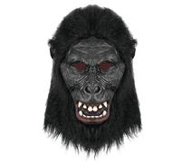 Qcbuegof Halloween Orang Utan Headpiece Orang Utan Head Covers Full Head Orang Utan Mask for Adults Halloween Dress Up Masquerade Realistic Mask