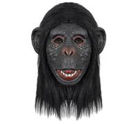 Qcbuegof Halloween Orang Utan Headpiece Orang Utan Head Covers Full Head Orang Utan Mask for Adults Halloween Dress Up Masquerade Realistic Mask