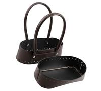 Qcbuegof Handmade Bag Base PU Leather Bag Knitting Crochet Handbags Sewing Supplies Bag Accessories for Knitting Bag, coffee, Eine Größe
