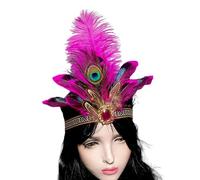 Qcbuegof Indian Feathered Hairband Festival Costume Props Headband Flapper Headdress Carnivals Party Celebration Props Headwear Special Occasion Hair Clip