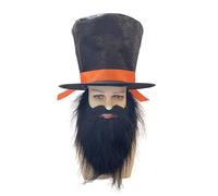 [Qcbuegof] Lincolns Birthday Patriotic Costume Halloween Abrahams Accessory Includes Hat with Beard Moustache Abraham Accessories
