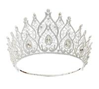 Qcbuegof Luxury Crown Hair Haop Heavy Duty Birthday Party Elegant Pageant Water Drop Crystal Girl Wedding Costume Headpiece Bridal Hair Accessories