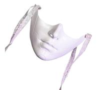 Qcbuegof Masquerade Decoration Mask Half Face Mask Halloween Cosplay Mask for Women Role Play Theme Photography White Mask