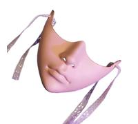 Qcbuegof Masquerade Decoration Mask Half Face Mask Halloween Cosplay Mask for Women Role Play Theme Photography White Mask