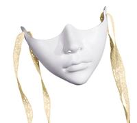 Qcbuegof Masquerade Decoration Mask Half Face Mask Halloween Cosplay Mask for Women Role Play Theme Photography White Mask