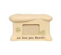 Qcbuegof Memorial Animal Urn with Picture Frame Bone / Fish Shape Remembrance The Love For Cats Or Dog Cremation Urns