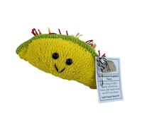 Qcbuegof Miniature Tacos Crochet Cushion Dolls Handmade Decorative Knitted Toy for Emotional Support with Encouragement Card Crochet Tacos Plushie Toy