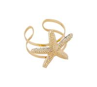 Qcbuegof Minimalist coastal inspired bracelet with shell and starfish motifs suitable for daily or holiday outfits, sea shells, alloy summer bracelet, one size, As described