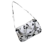 Qcbuegof Modern Armpit Bag PU Leather Cow Butterfly Print Shoulder Handbag For Women Korean Metal Chain Small Armpit Bag Price Stylish Chain Purse, Butterfly, Eine Größe