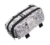 Qcbuegof Multifunctional Pencil Case Large Capacity Extended Pencil Case Multiple Compartments Pencil Bag for Adults Zips Pencil Holder, Line Puppy