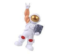 Qcbuegof Muscular Arm Astronaut Sculpture Resins Statue Office Desktop Decors For Attracting Wealth And Good Fortunes Ornament Space Enthusiasts Gift