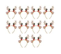 Qcbuegof Portable Headgear Ornament Festival Sequins Reindeer Antler Hair Hoop with Bells for Holiday Parties and Costumes for Celebrations
